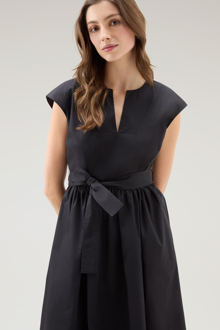 Short Dress in Pure Cotton Poplin Black photo 4 | Woolrich