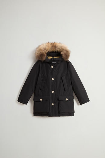 Arctic Parka in Ramar Cloth da bambino con pelliccia removibile Nero | Woolrich