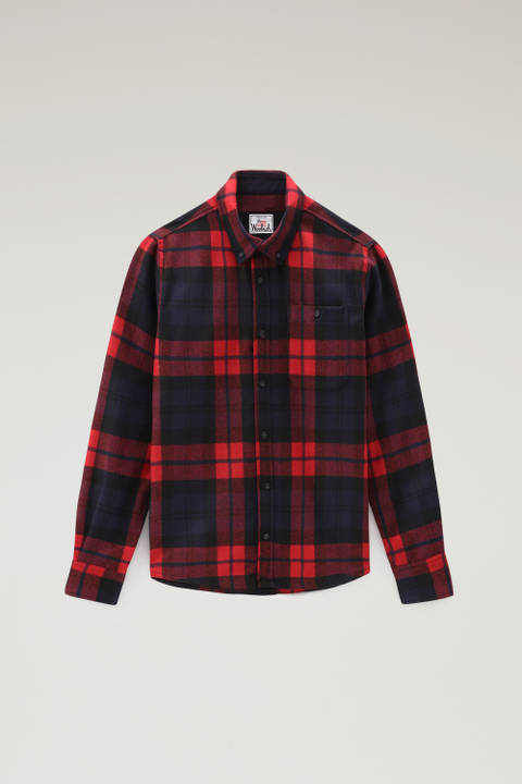 Wool Blend Trout Run Plaid Flannel Shirt Red | Woolrich