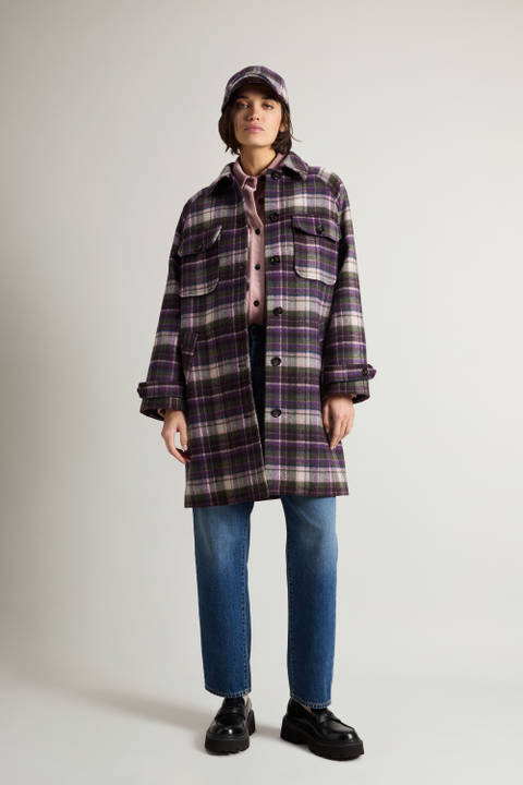 Overshirt in Recycled Italian Manteco Wool Blend Purple | Woolrich