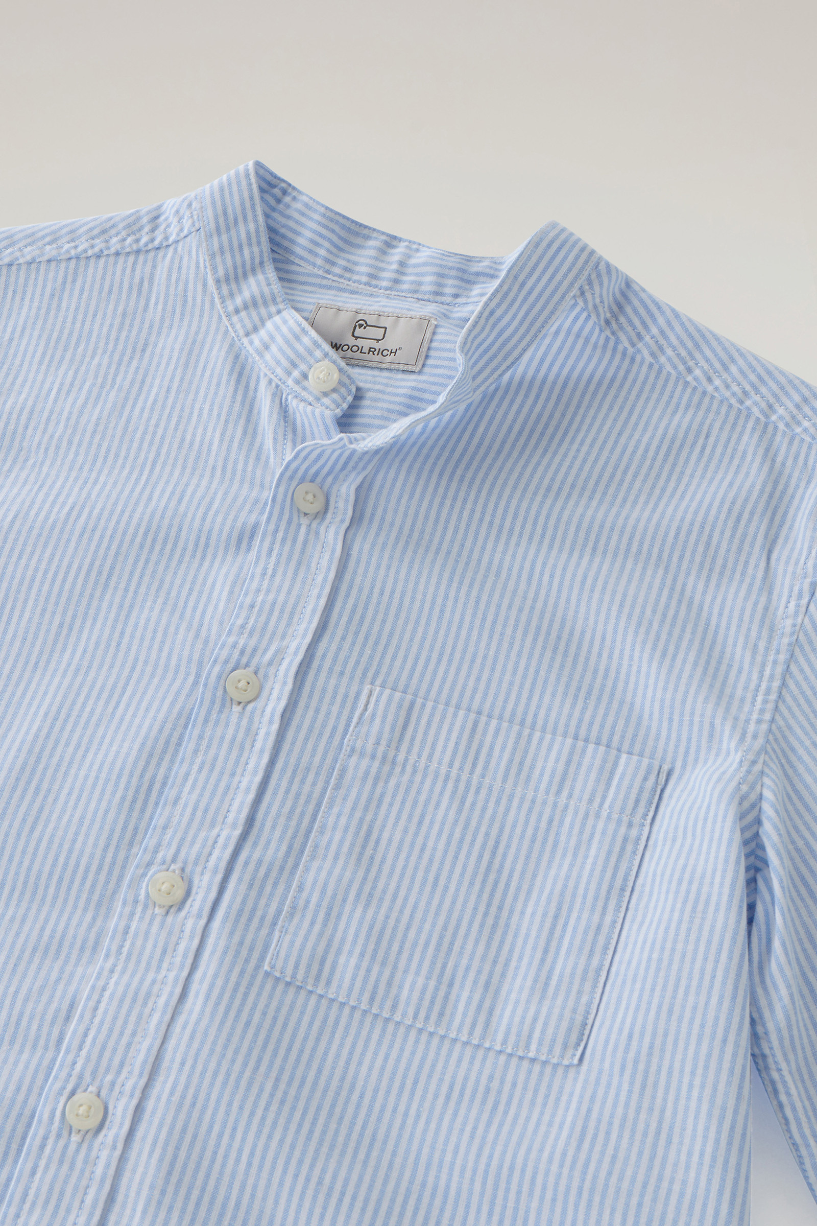 Camicia da bambino in misto lino e cotone blu photo 3 | Woolrich