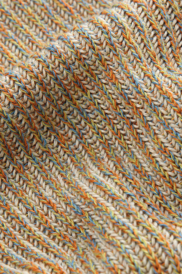 Jersey de cuello redondo en mezcla de lino y algodón verde photo 7 | Woolrich