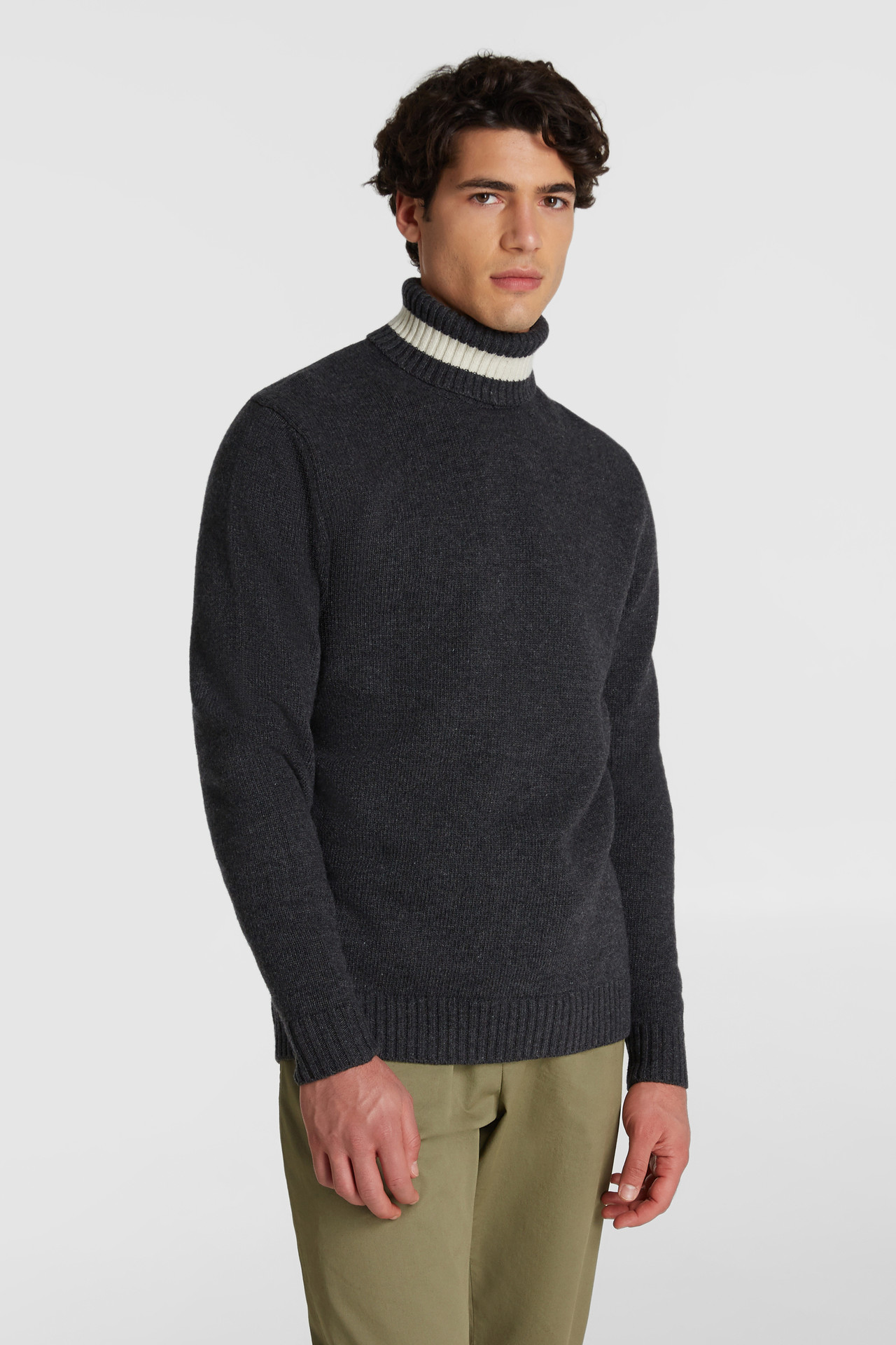 Maglione In Lana Girocollo Color Block