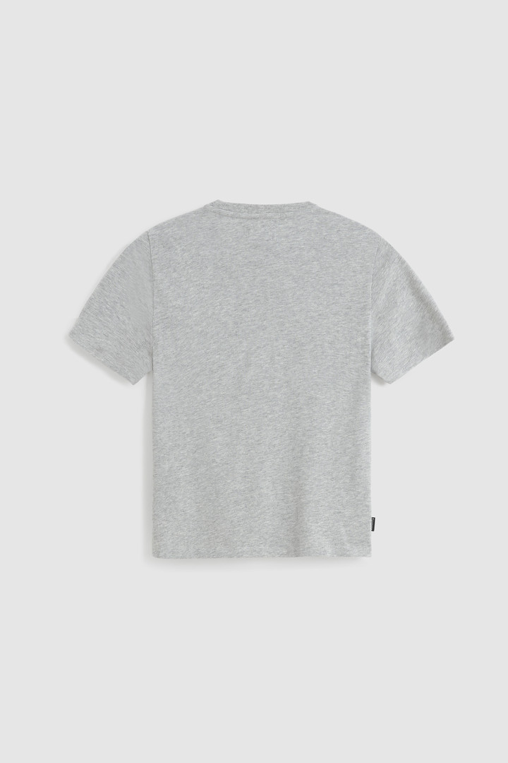 Boy's Organic Cotton Tee with Logo Grey photo 2 | Woolrich