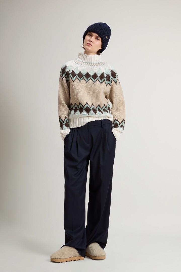 Trui met Fair Isle-patroon van wolmix en mohair Wit photo 2 | Woolrich