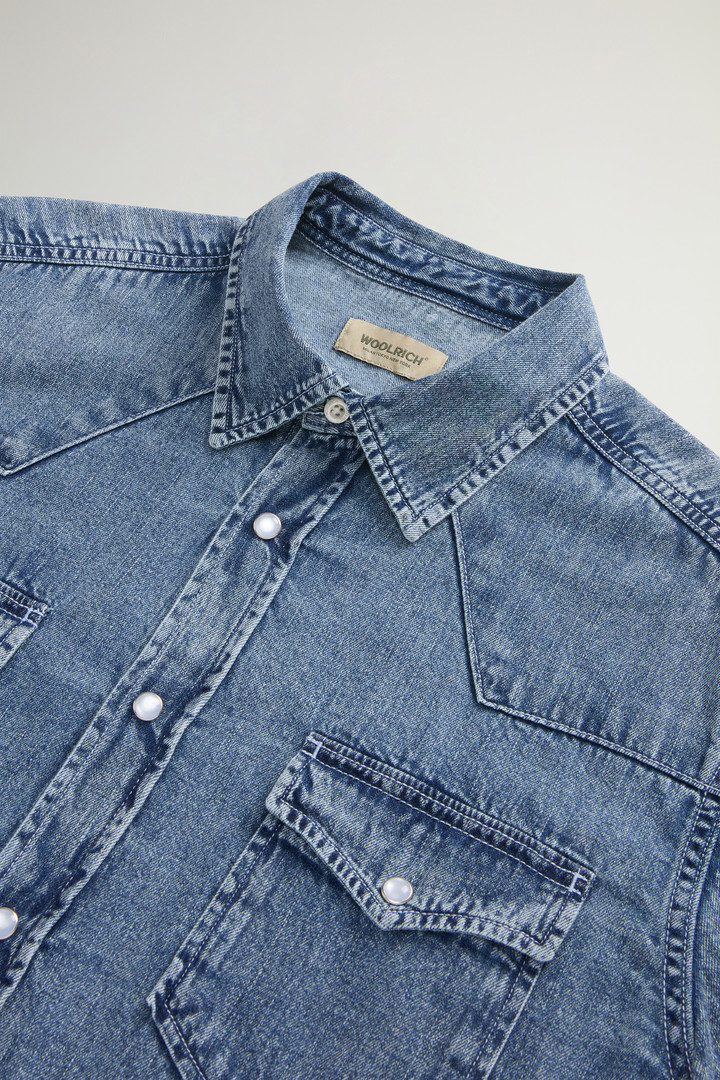 Jeans-Shirt aus reiner Baumwolle Blau photo 6 | Woolrich