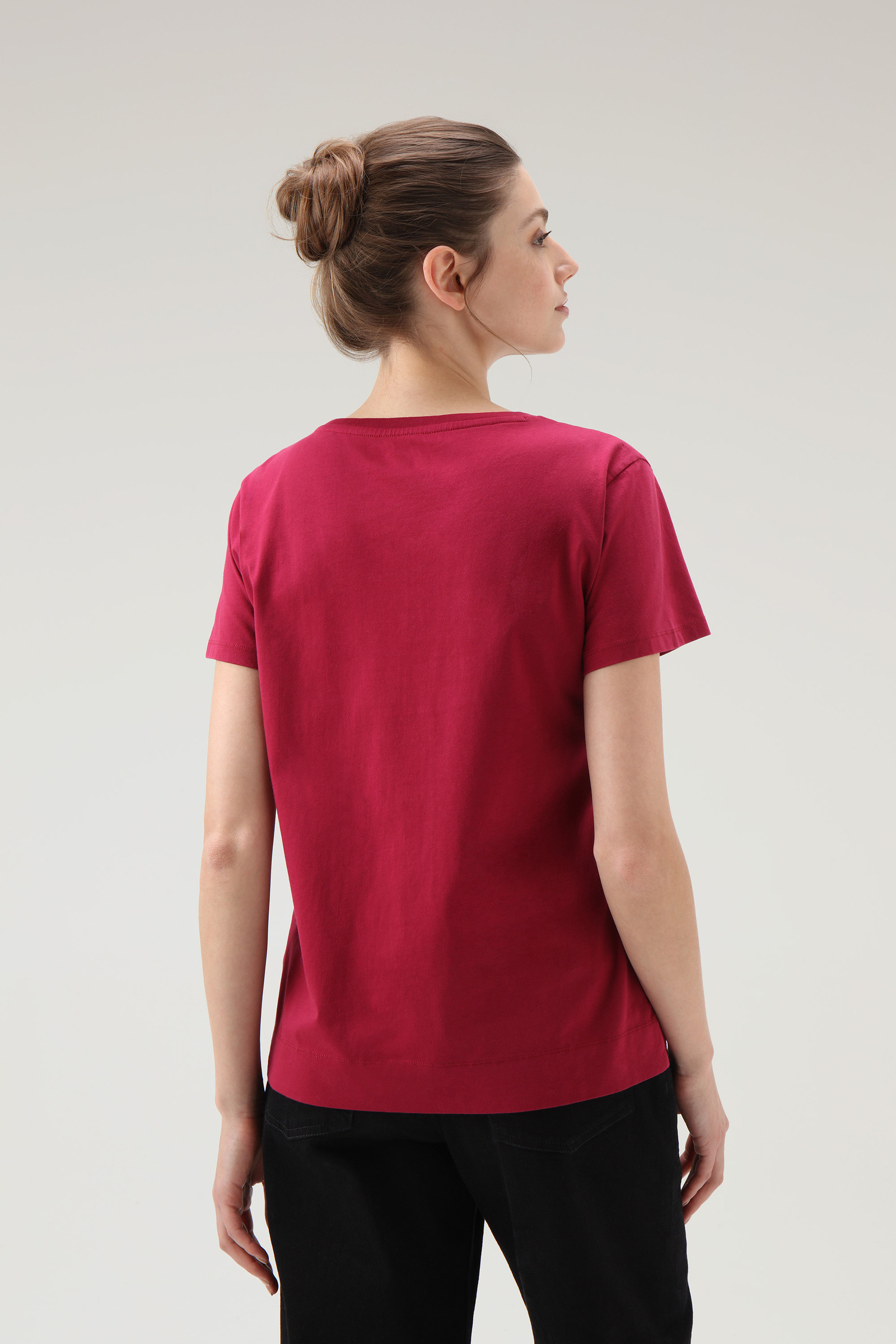 Cotton Logo T-shirt Red photo 3 | Woolrich