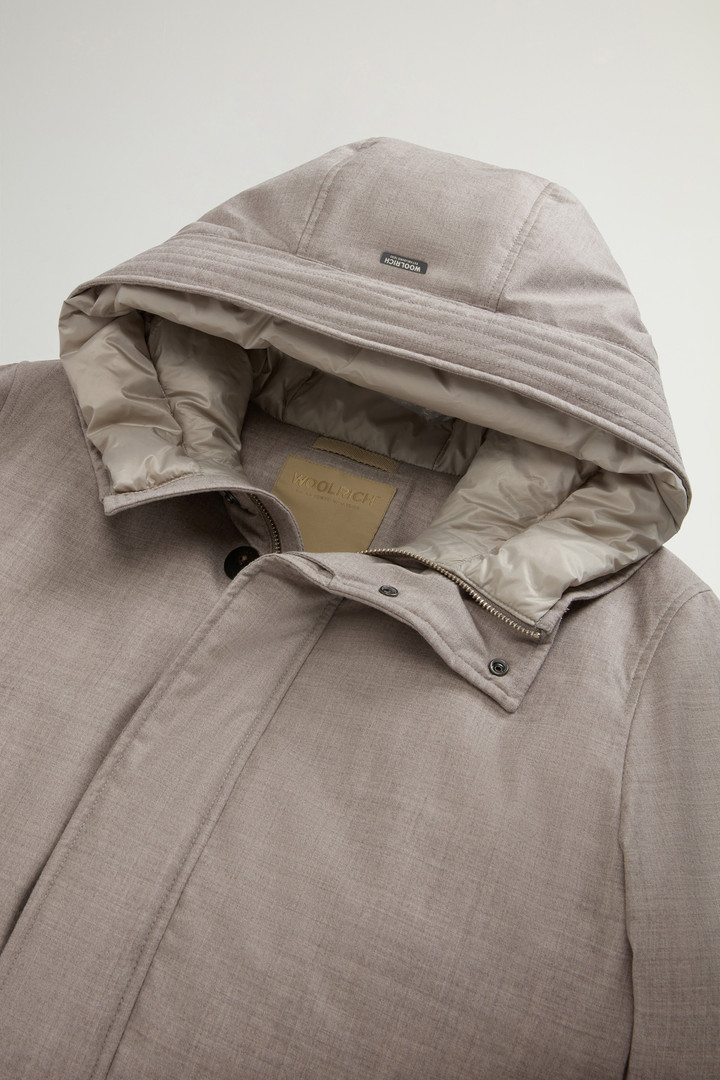 Short Parka in Wool-Silk Blend Crafted Using a Loro Piana Fabric Gray photo 6 | Woolrich
