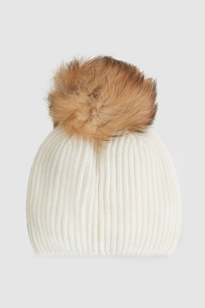 Girl's SerenityBeanie in mixed cashmere and pompom