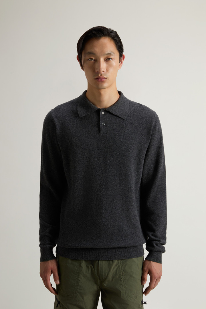 Polo in maglia a maniche lunghe in puro cashmere Grigio photo 1 | Woolrich