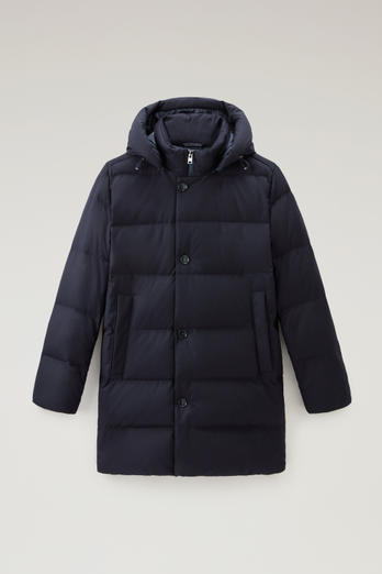 Long Parka in Vitale Barberis Canonico Virgin Wool Flannel Blue photo 1 | Woolrich