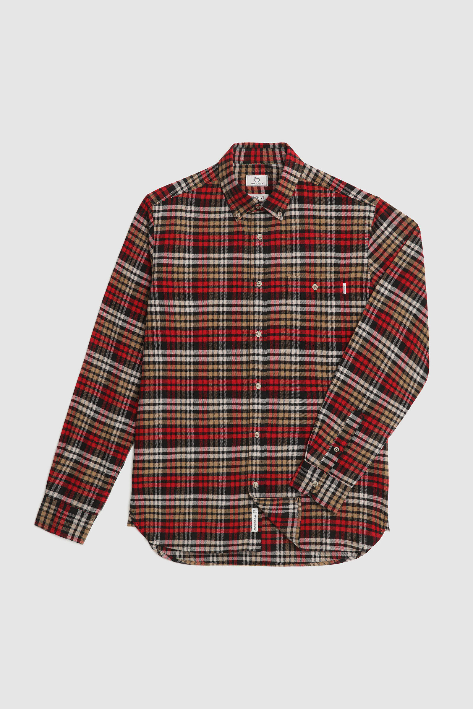 Men's Traditional Cotton Flannel Shirt Red | Woolrich USA