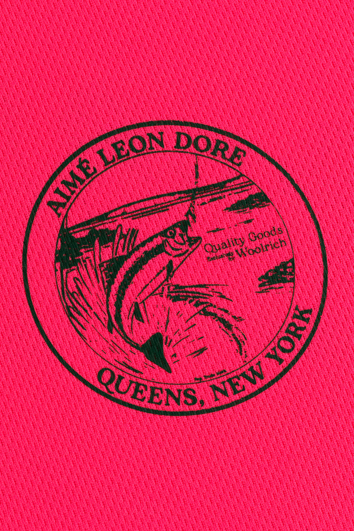 Long Sleeve Performance Trout Tee with Front and Back Print - Aimé Leon Dore / Woolrich Pink photo 5 | Woolrich