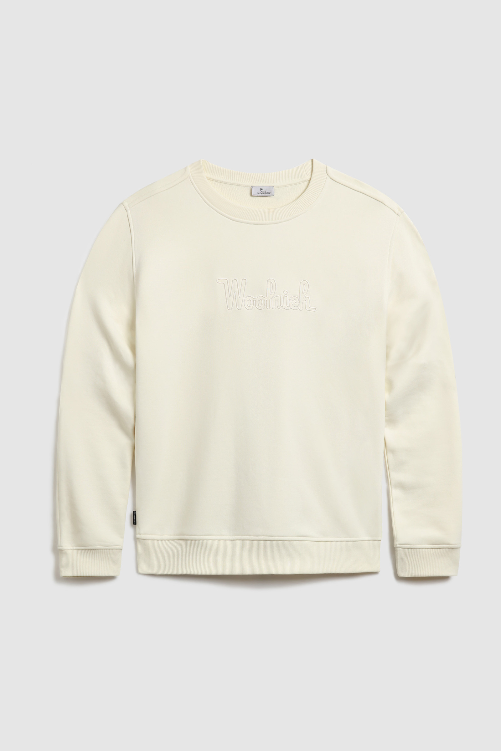 Felpa girocollo in cotone con logo vintage ricamato bianco photo 4 | Woolrich
