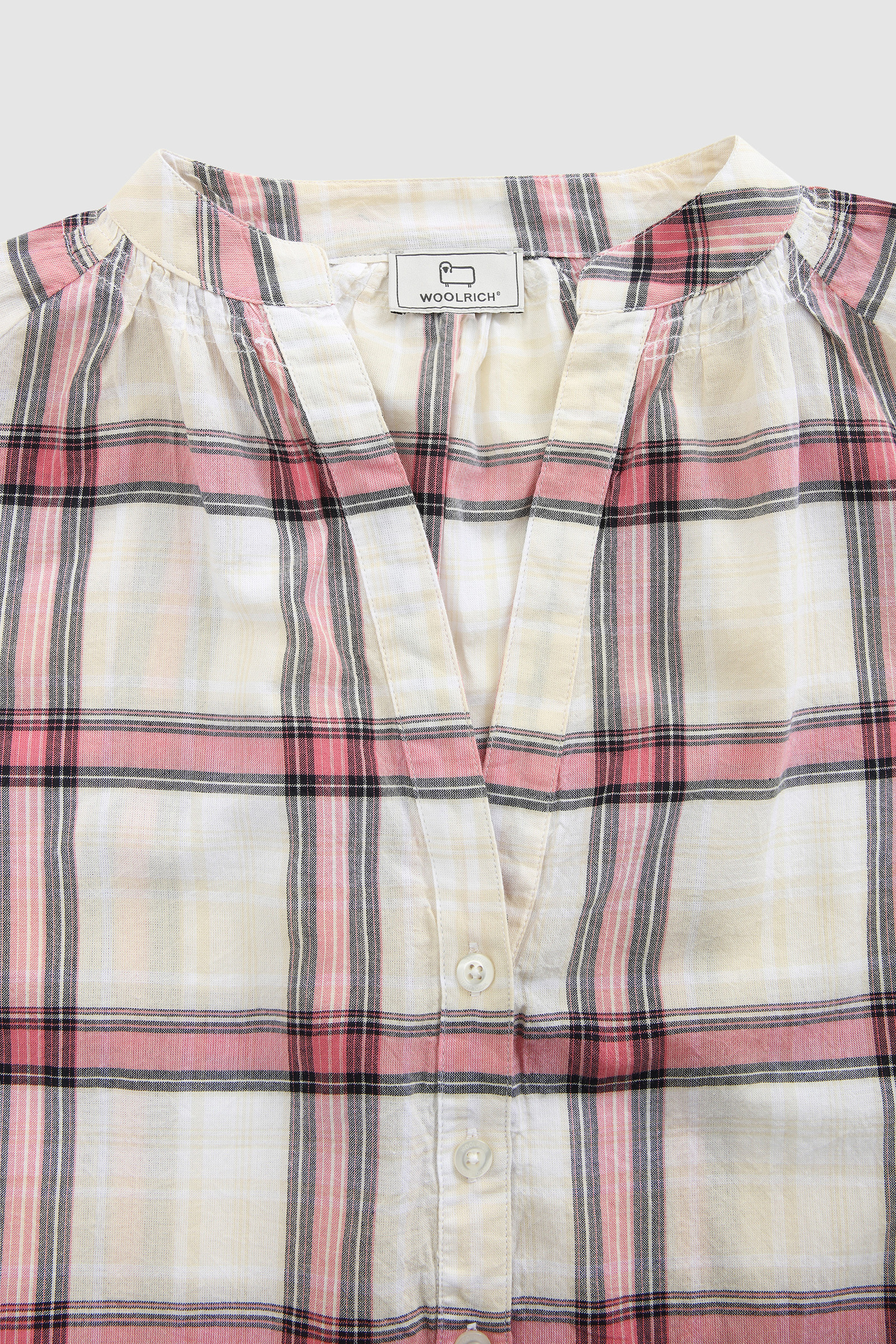 Linen blend blouse with Check print White photo 5 | Woolrich