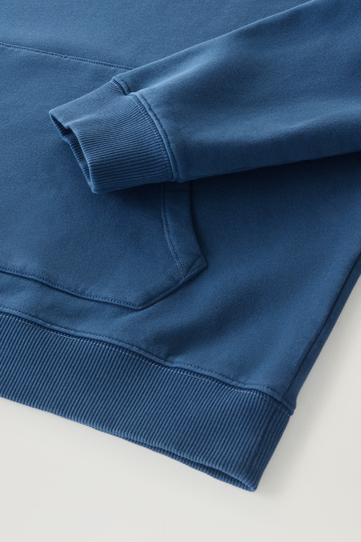 Sweat-shirt à capuche en pur coton Bleu photo 7 | Woolrich