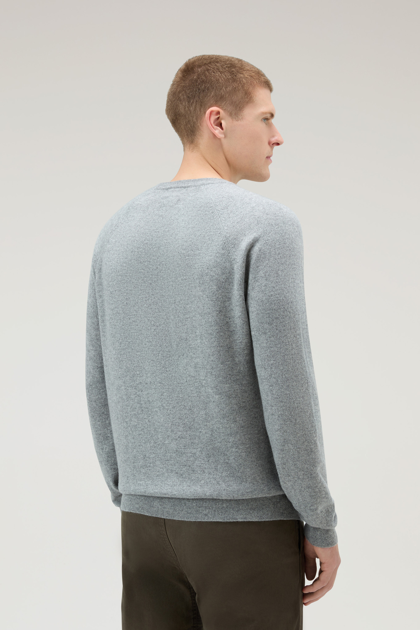 Luxe Crewneck Sweater in Pure Cashmere Grey | Woolrich USA