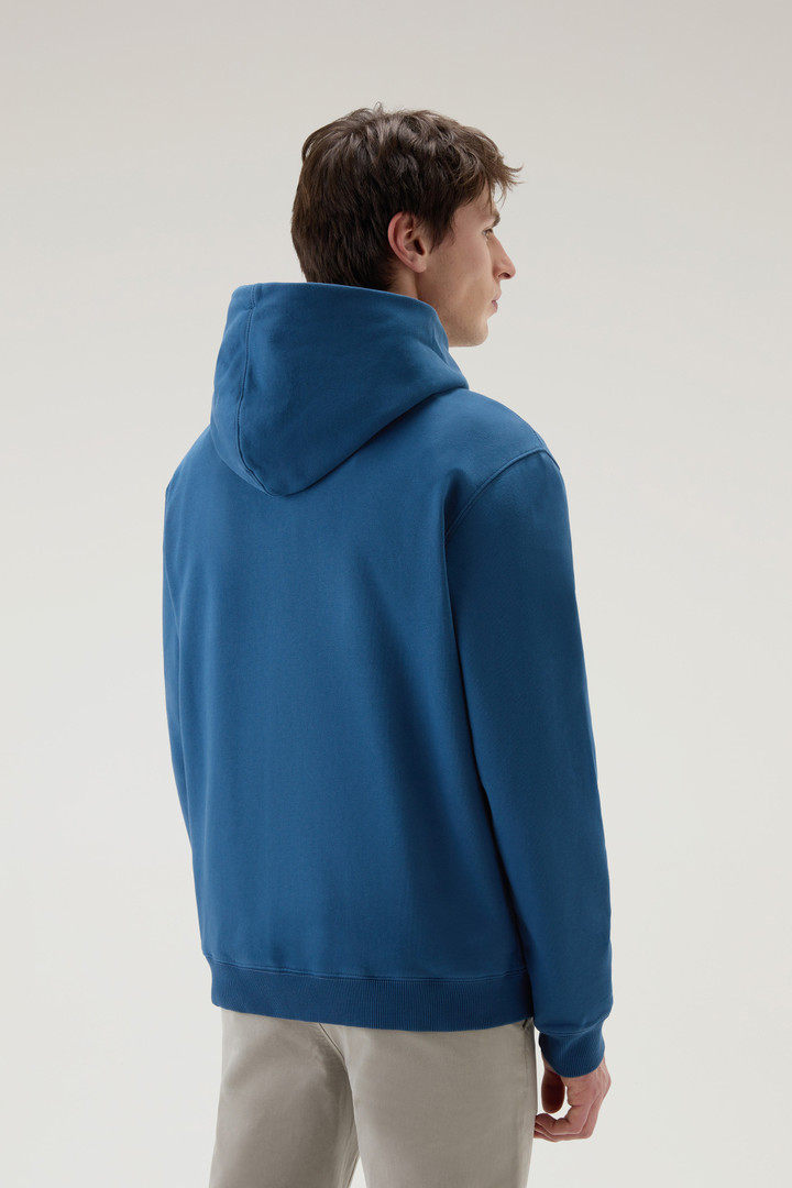 Sweat-shirt à capuche en pur coton Bleu photo 3 | Woolrich