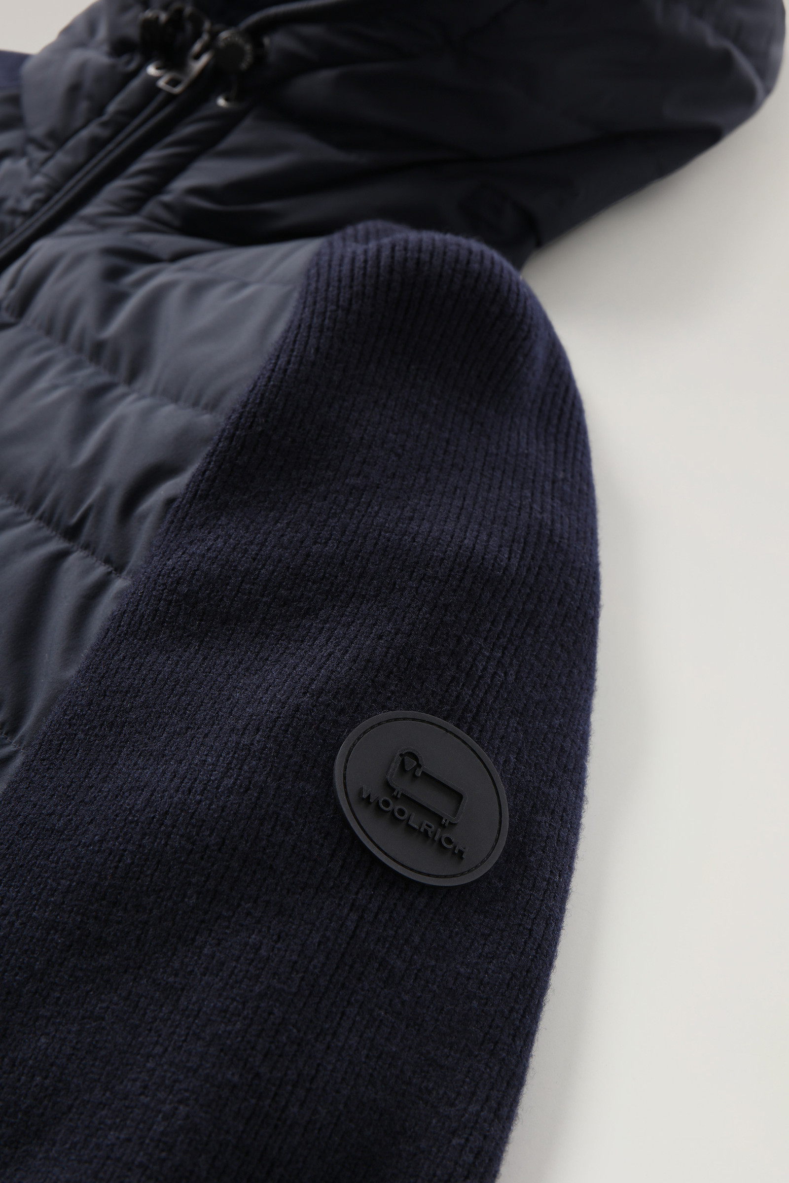 Stretch Nylon Sundance Hooded Hybrid Jacket Blue photo 8 | Woolrich