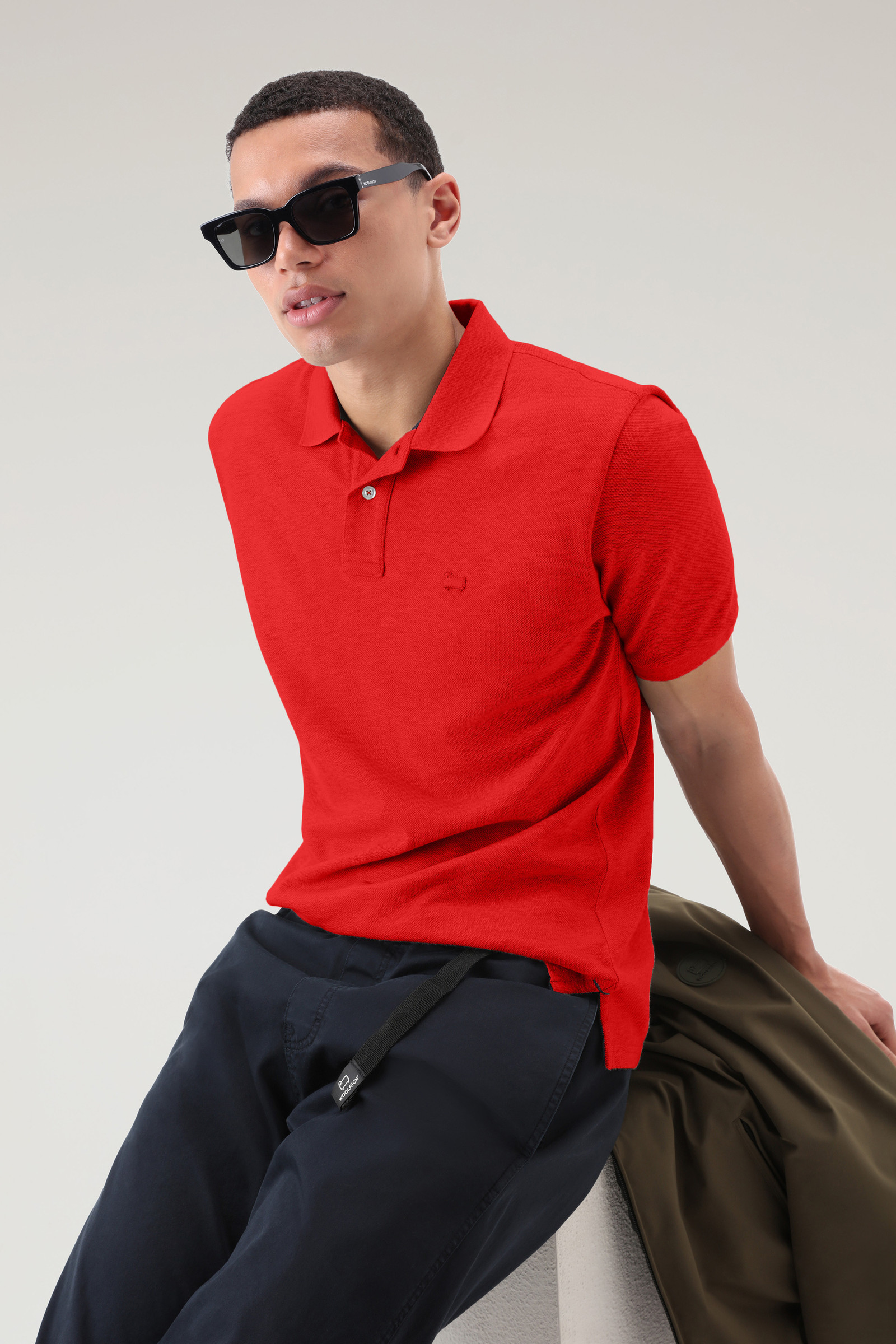 Polo en piqué de pur coton rouge photo 4 | Woolrich