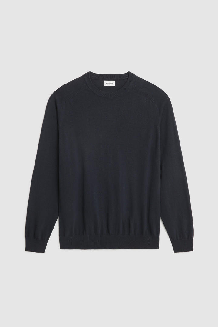 Maglia girocollo in cotone misto lino tinto in capo