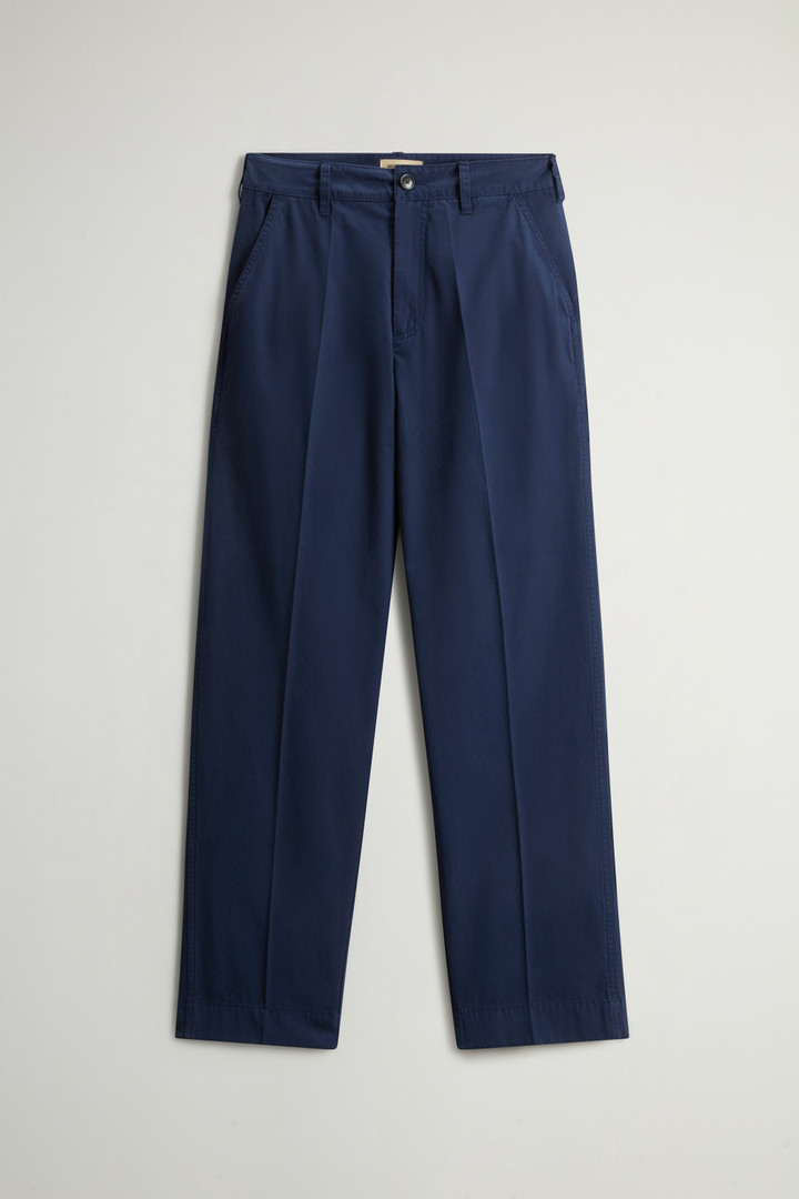 Stückgefärbte Chinohose aus reiner Baumwolle Blau photo 1 | Woolrich