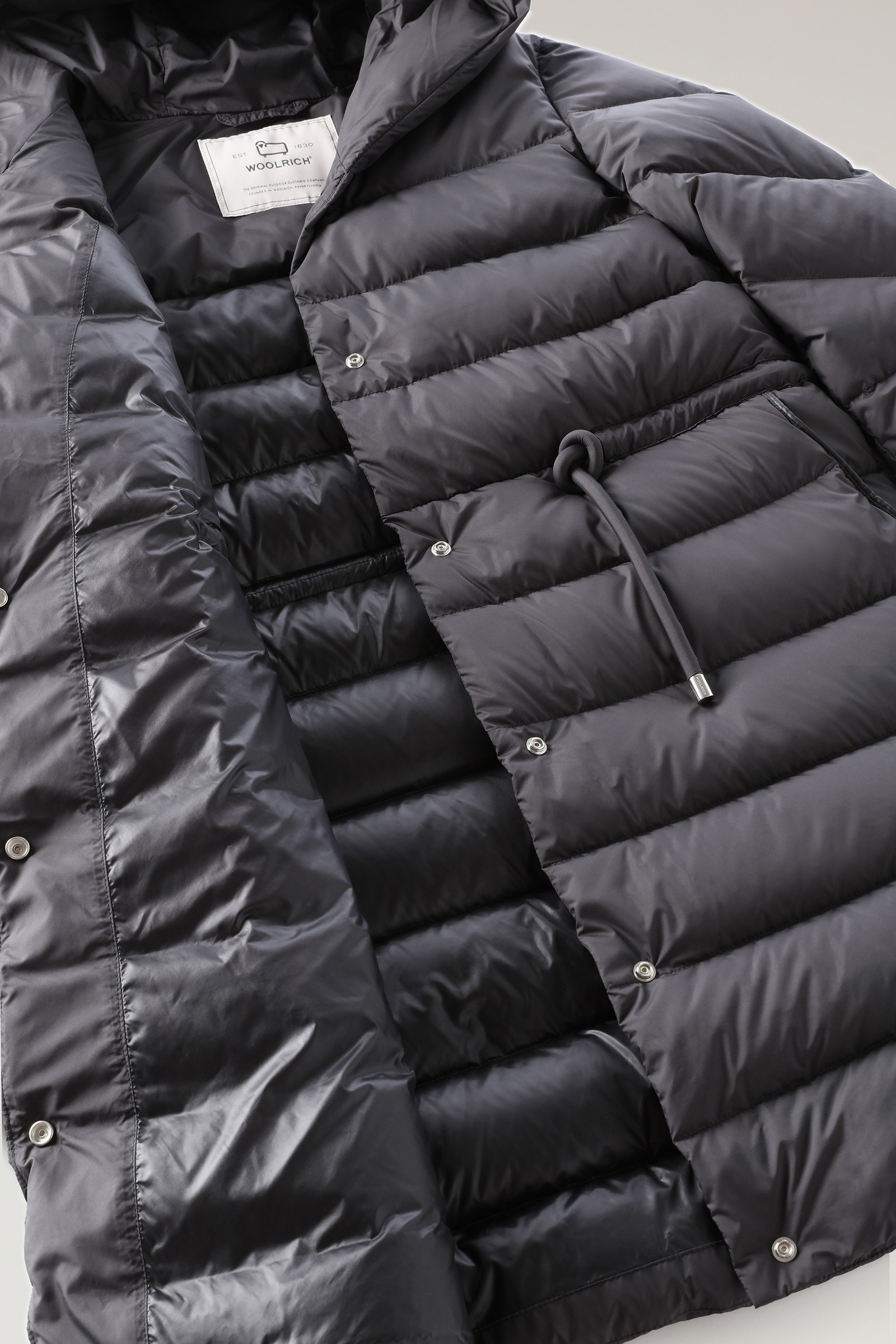 Ellis Long Microfiber Down Jacket Black photo 10 | Woolrich