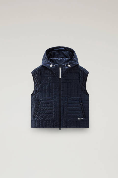 Quilted Hooded Vest in Recycled Pertex Quantum Blue photo 2 | Woolrich