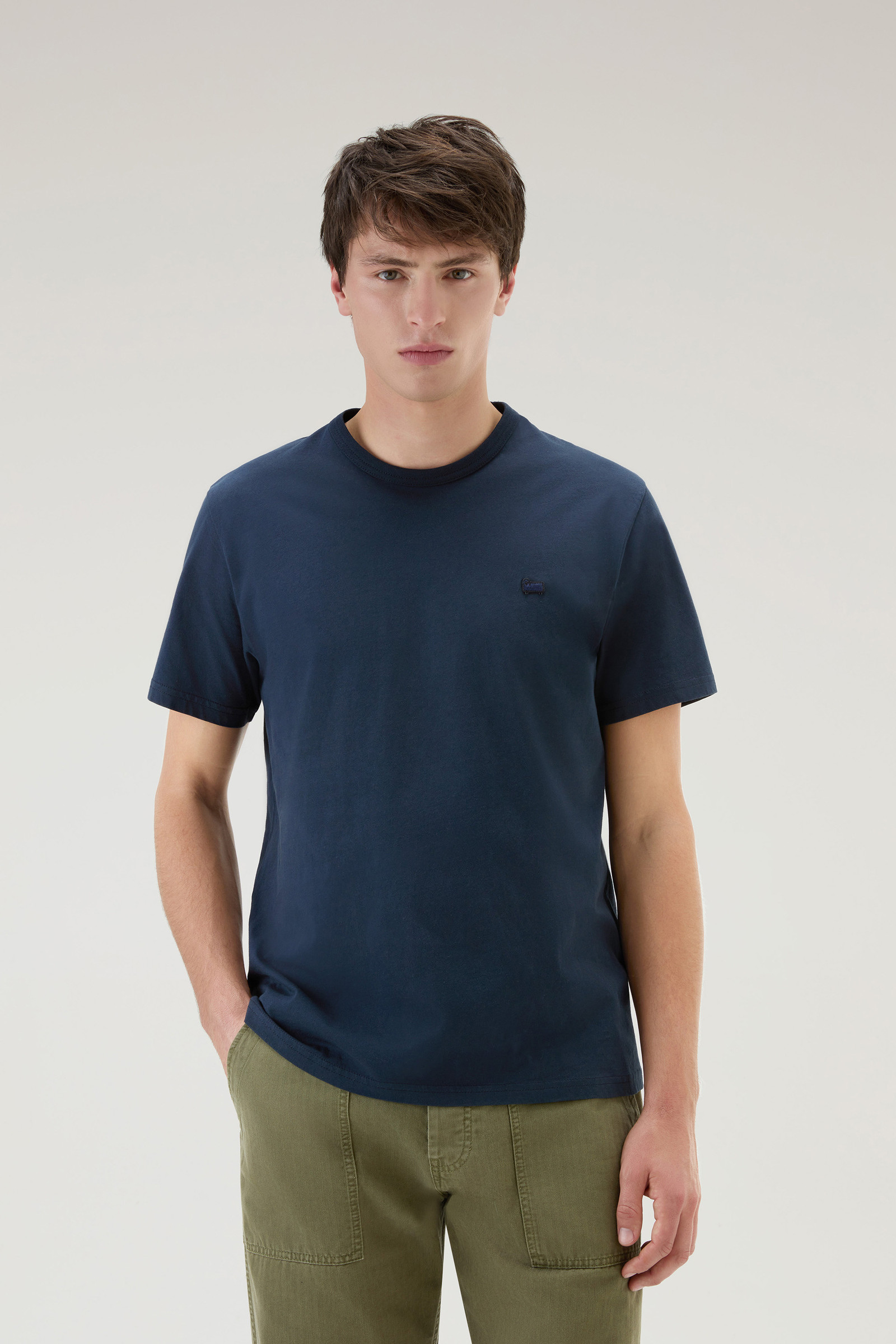 Men's Sheep T-Shirt in Pure Cotton Blue | Woolrich USA