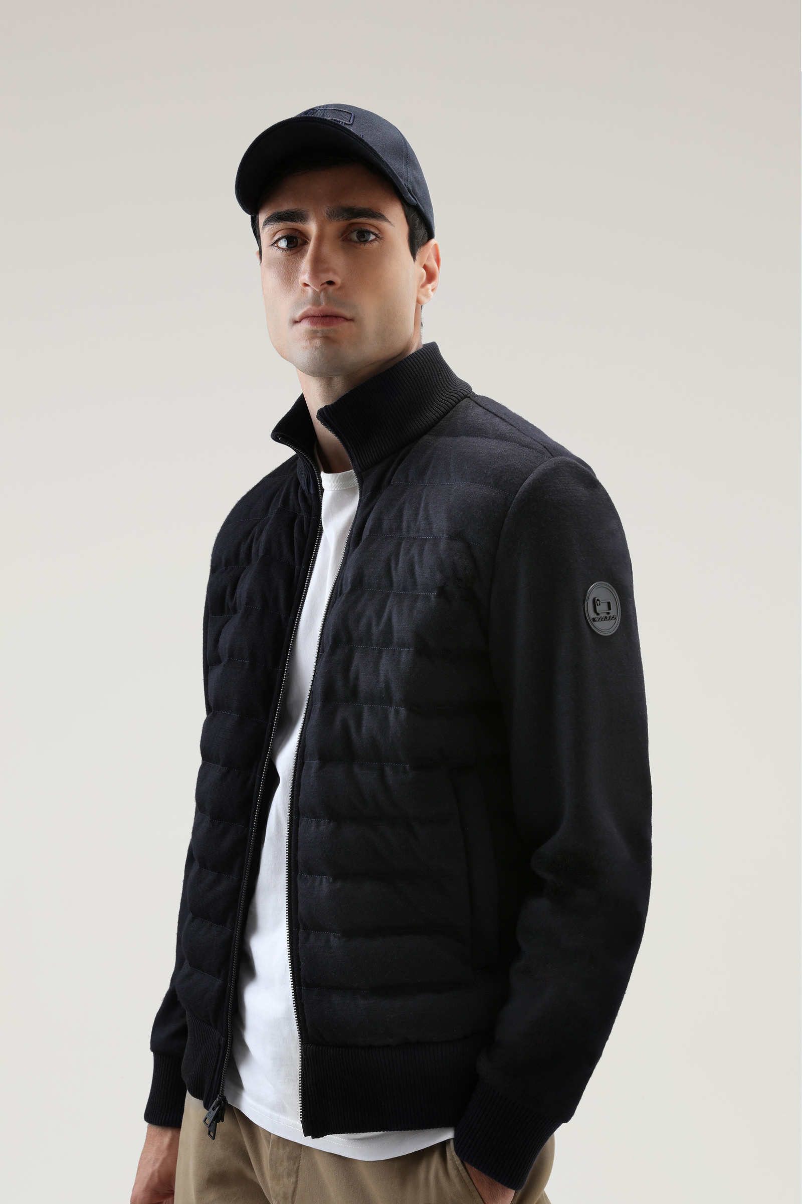 Felpa Luxe trapuntata con zip blu photo 4 | Woolrich