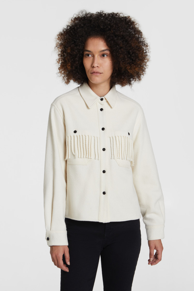 Stag overshirt with fringes