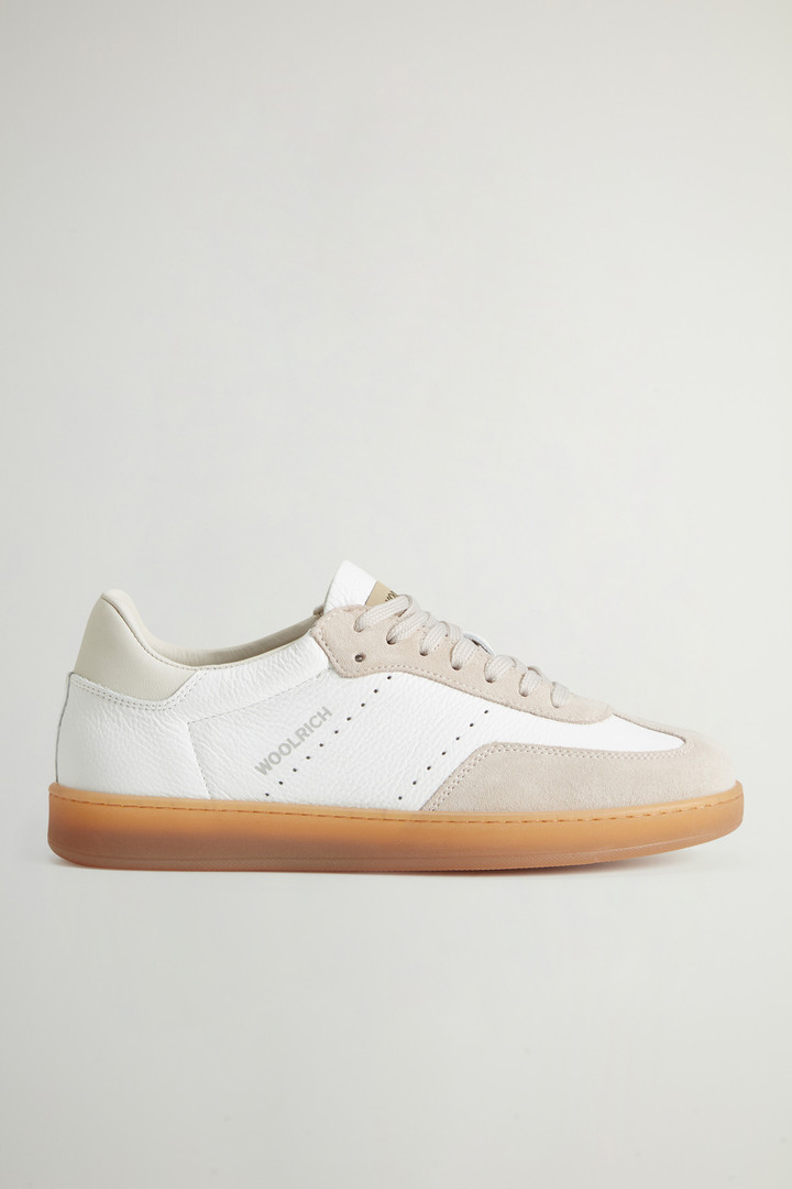 Swing Court Leather Sneakers with Suede Details White photo 1 | Woolrich