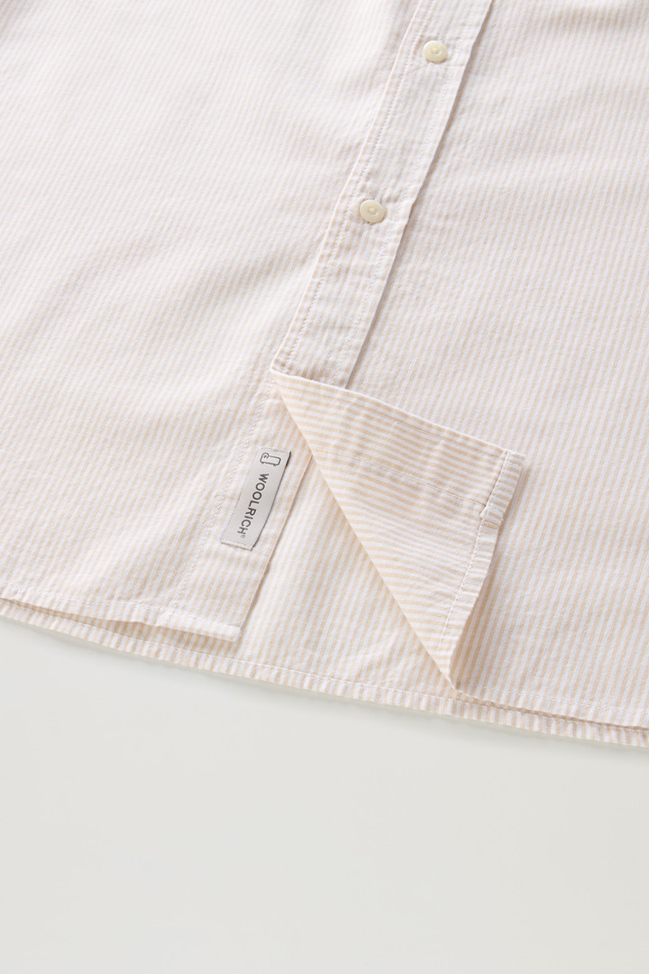 Camisa a rayas de mezcla de lino y algodón Beige photo 8 | Woolrich