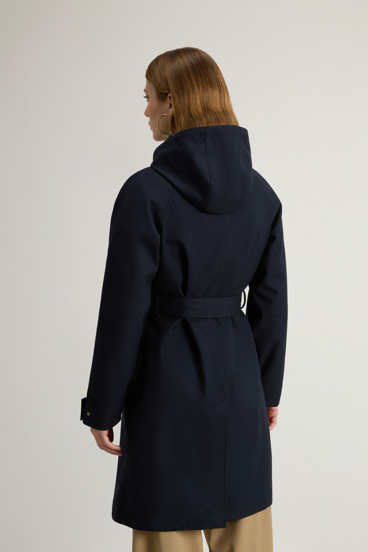 Yarn-Dyed Trench Coat in Three-Layer Fabric with Hood Blue photo 3 | Woolrich