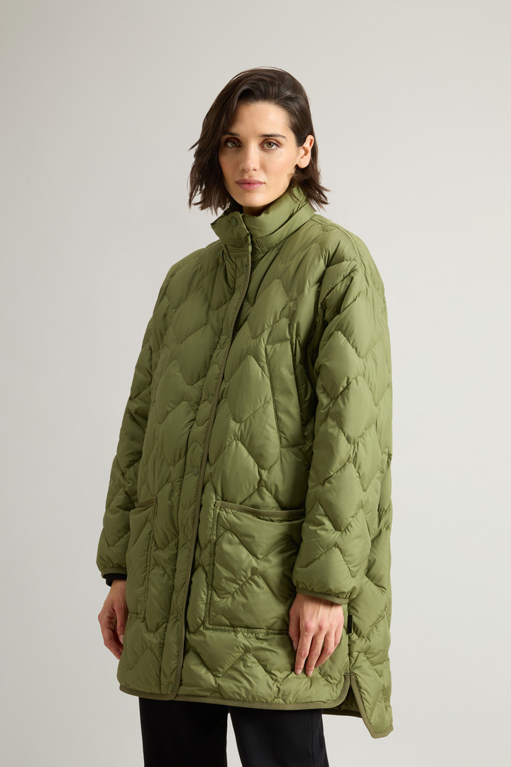 Veste façon cape Heritage en microfibre à capuche amovible Vert photo 4 | Woolrich