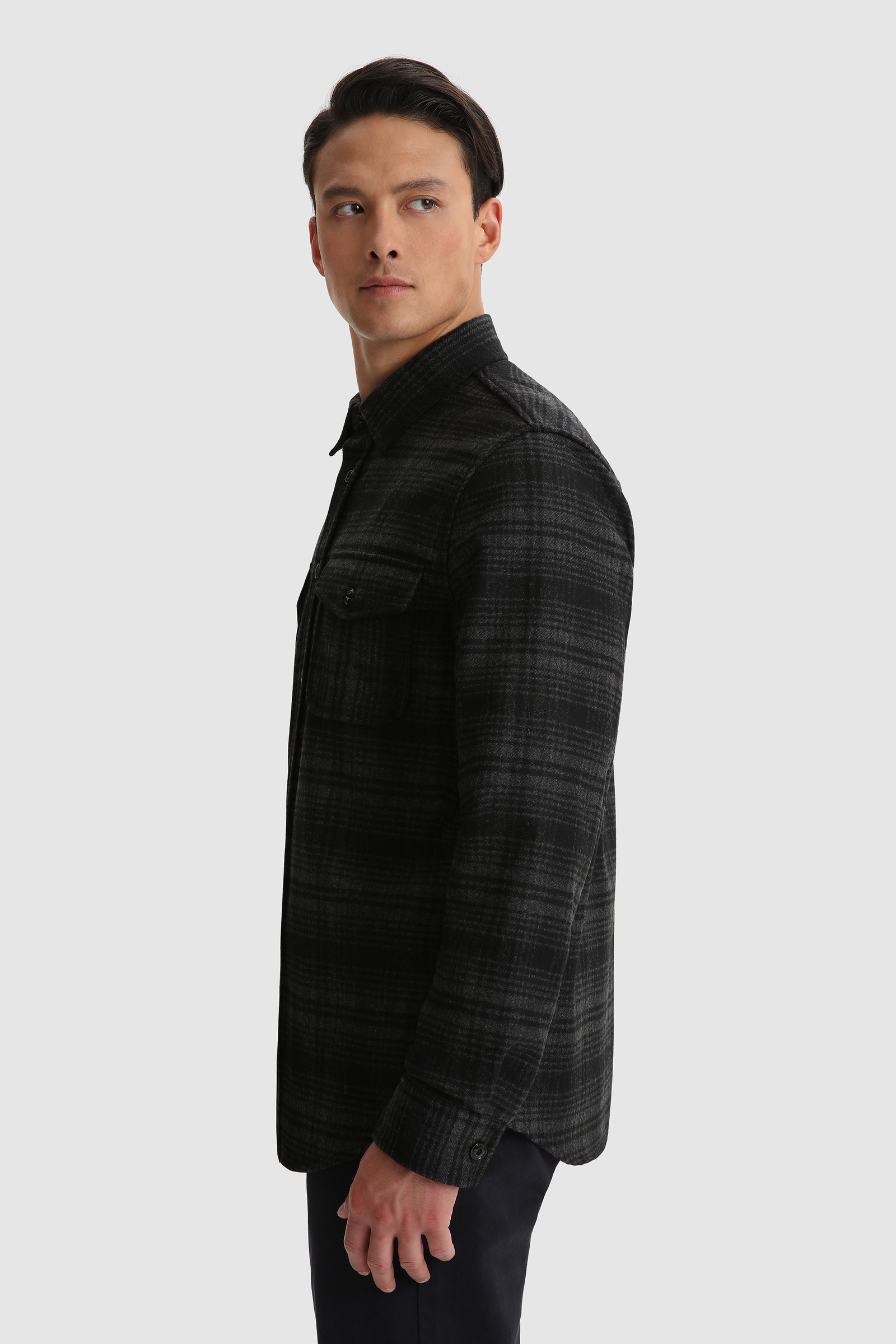 Alaskan Melton Shirt in recycled Italian wool