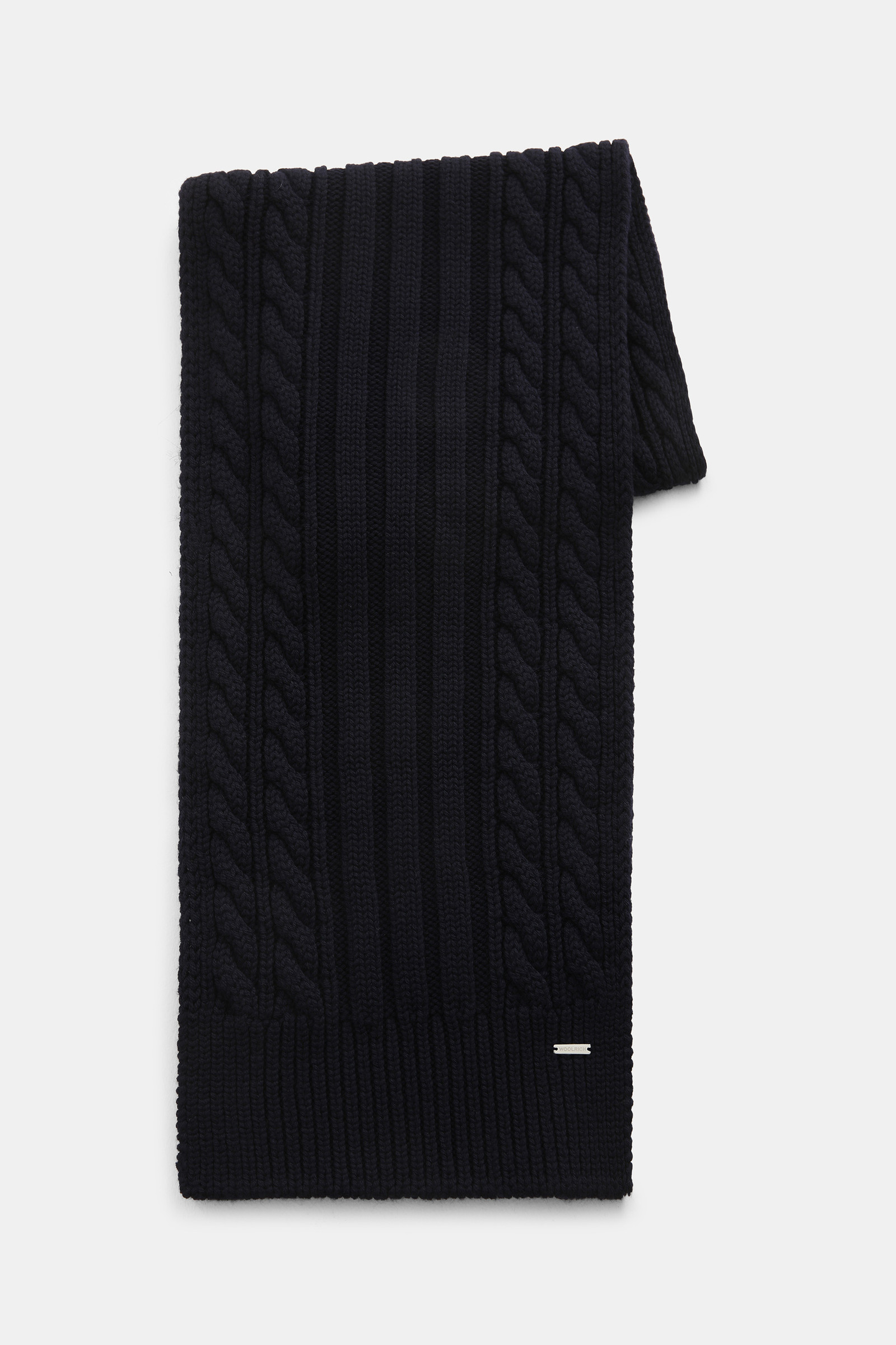 Virgin Wool Scarf with Ribbed Edges Blue | Woolrich