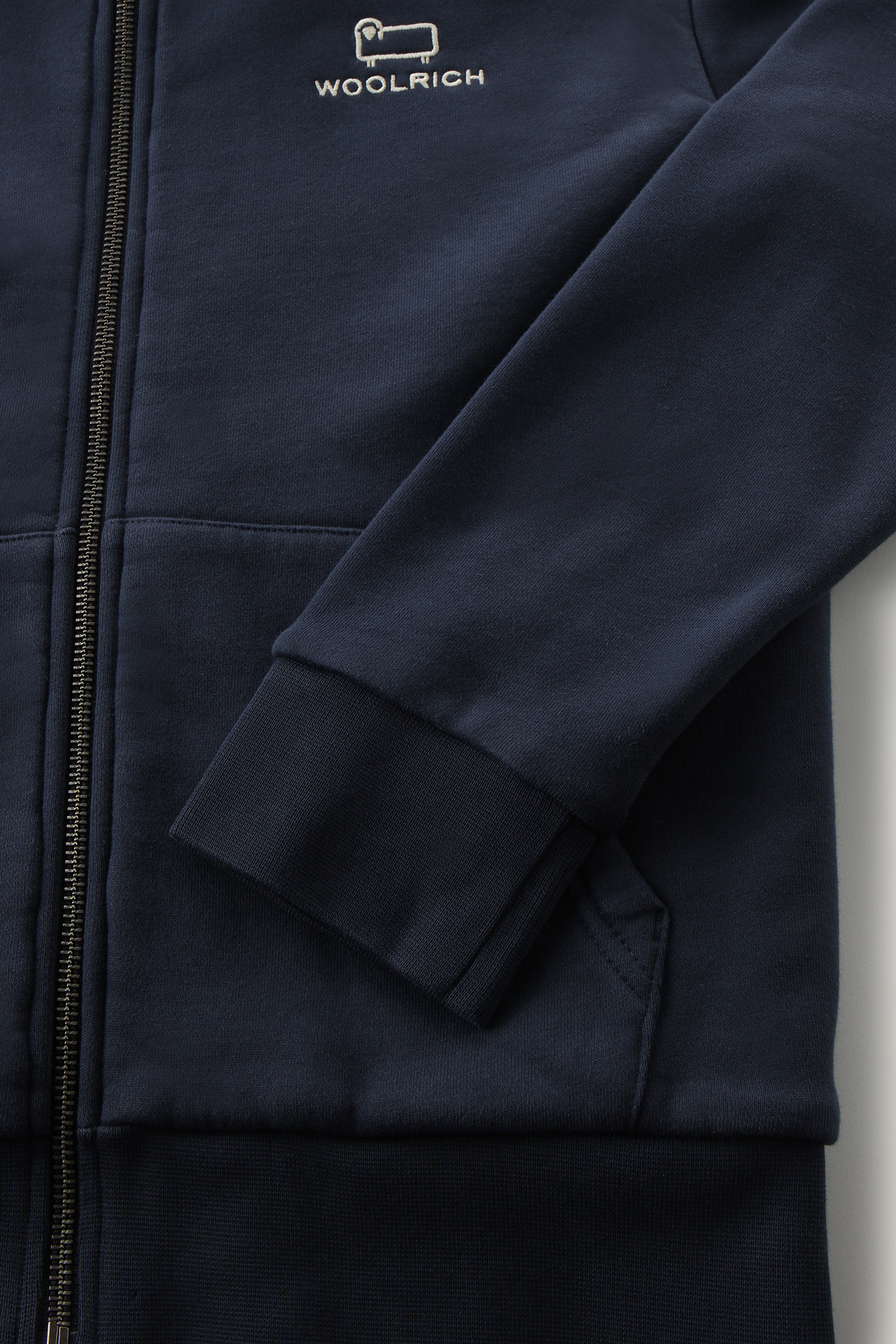 Kinder-Kapuzenpullover aus Baumwollfleece mit Sherpa-Futter blau photo 4 | Woolrich