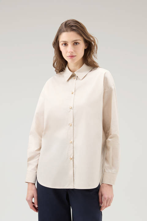 Chemise en popeline de pur coton Beige | Woolrich