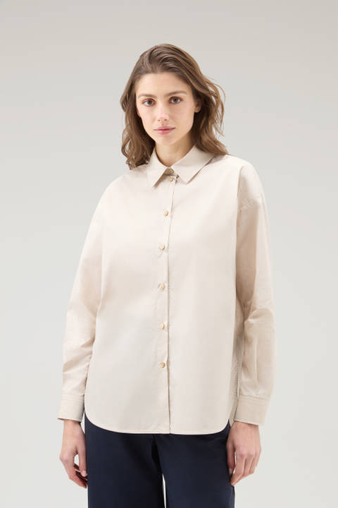 Poplin Shirt in Pure Cotton Beige | Woolrich