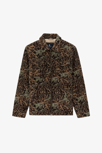 Wool Blend Camo Overshirt with Sherpa Lining - Aimé Leon Dore / Woolrich Brown photo 1 | Woolrich
