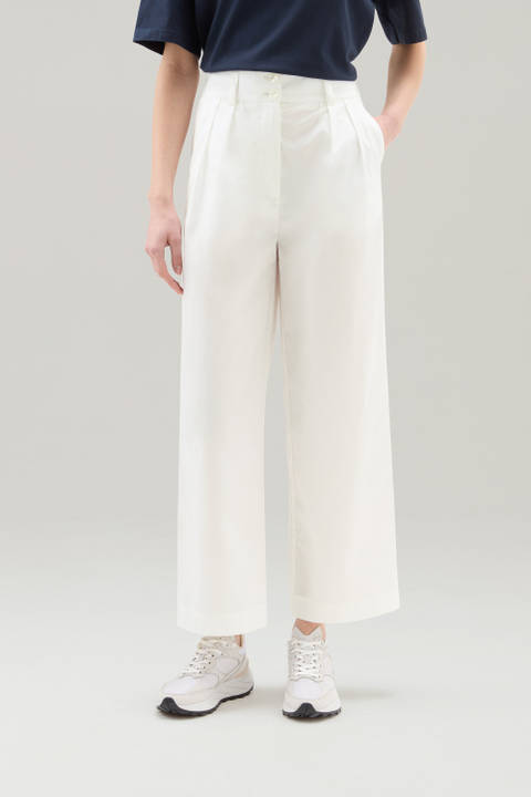 Pure Cotton Poplin Pants White | Woolrich