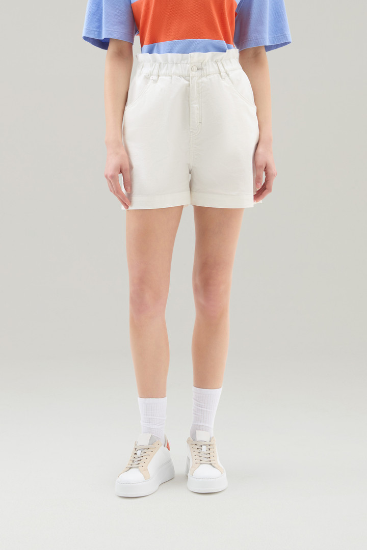 Bermuda Shorts in High-Waisted Stretch Cotton Twill White photo 1 | Woolrich