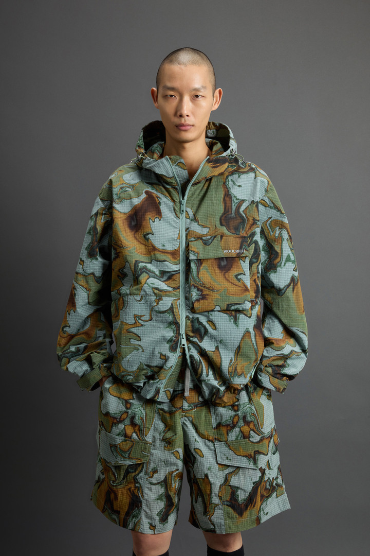 Jacke aus Ripstop-Nylon Olmetex in Batikoptik by Todd Snyder Grün photo 1 | Woolrich