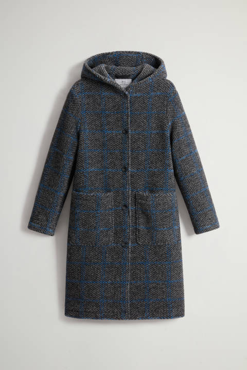 Gentry Long Check Coat with Hood Gray photo 2 | Woolrich