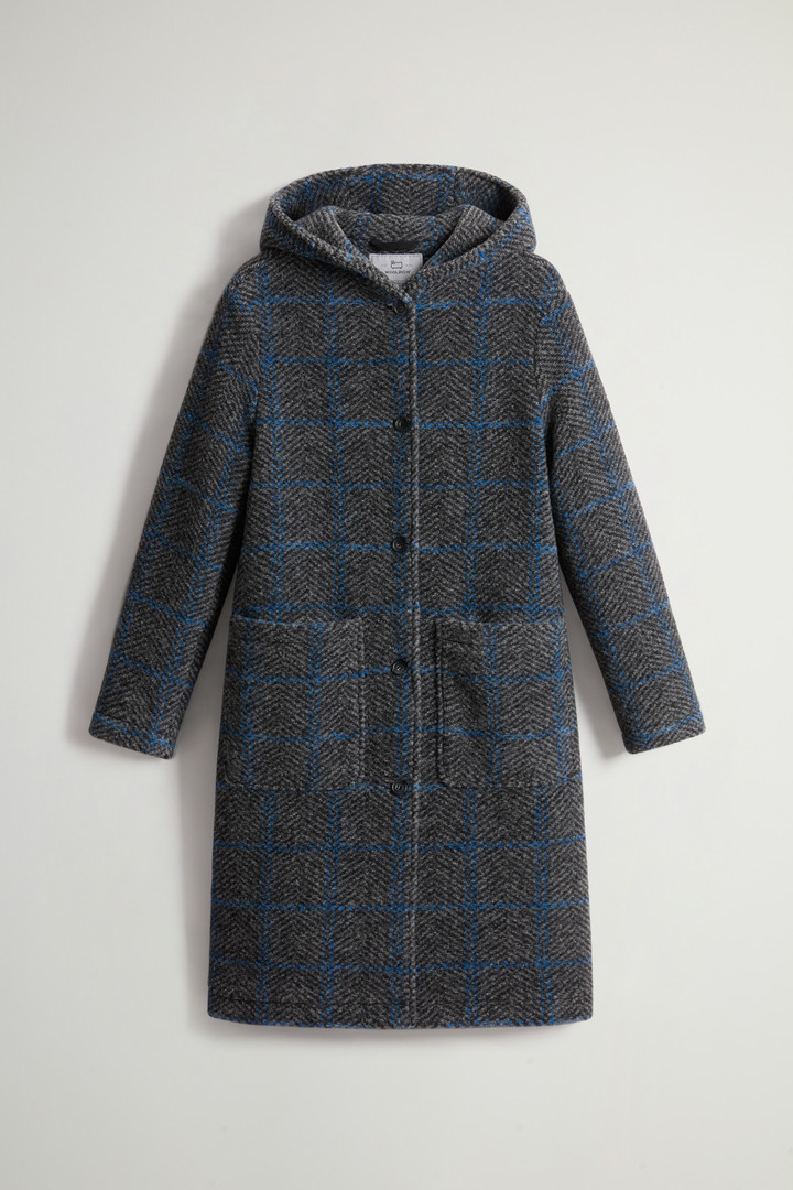 Checked hooded coat online