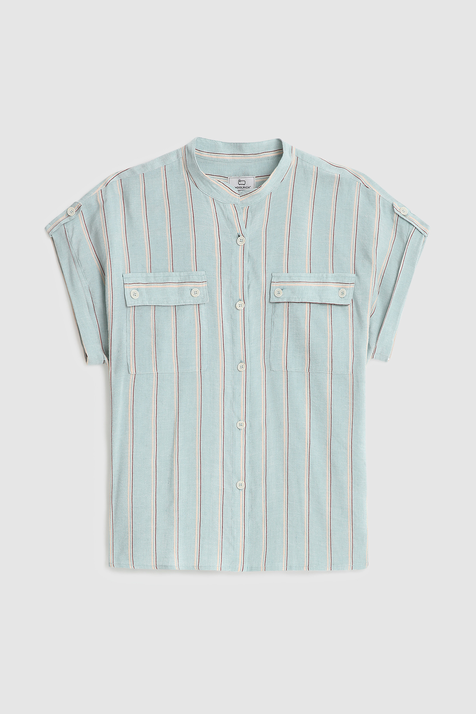 Striped Linen Blend Shirt Blue photo 4 | Woolrich