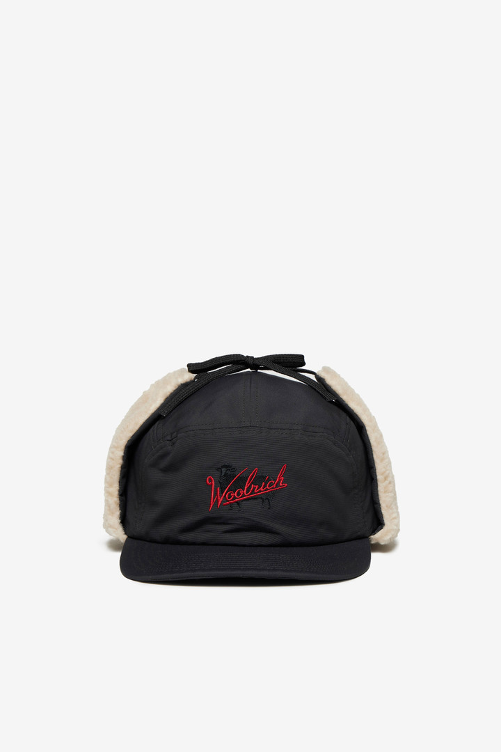 Cotton and Nylon CORDURA Cap with Ear Flaps Black photo 1 | Woolrich