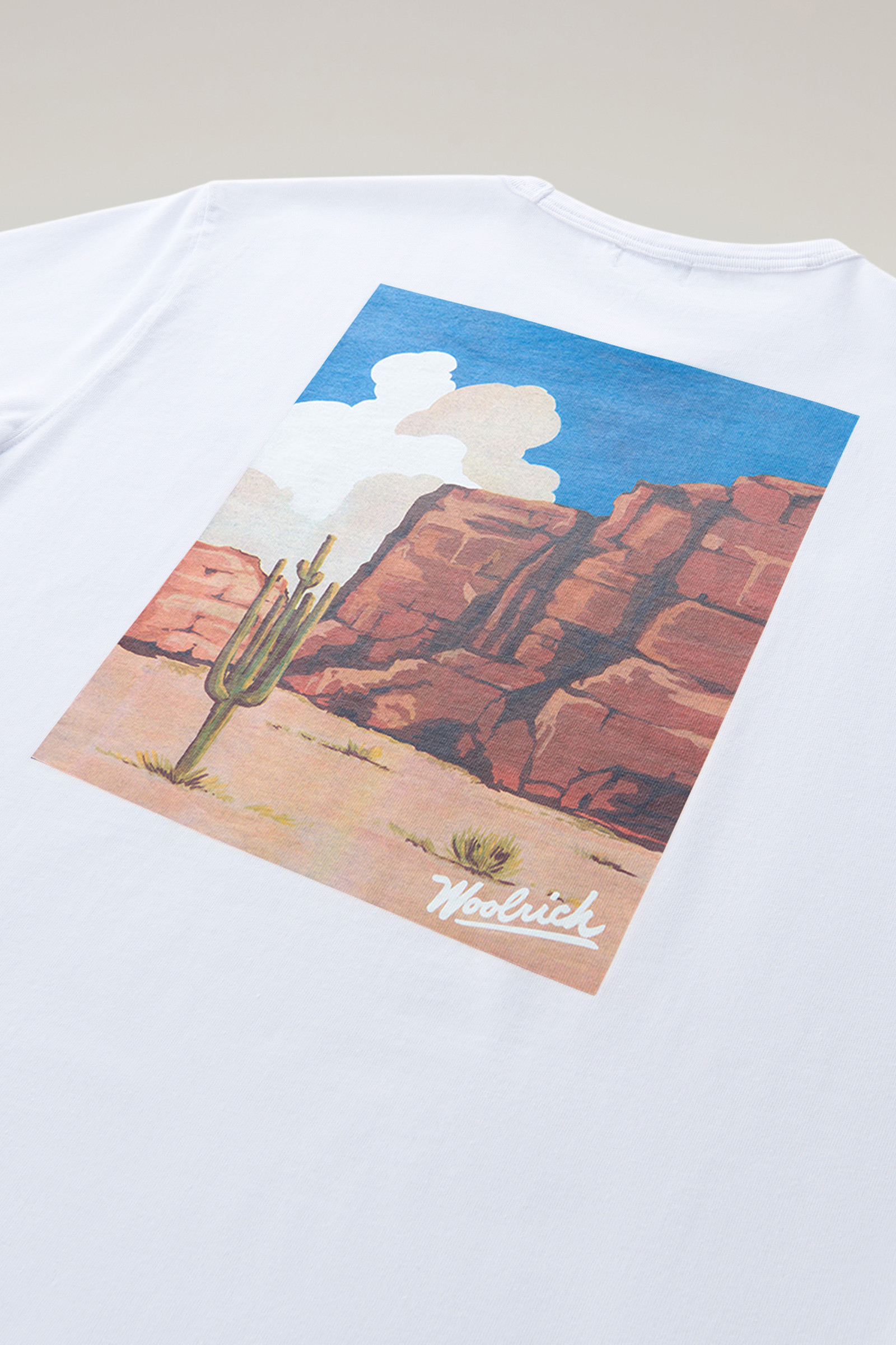 T-shirt in puro cotone con grafica Western sul retro bianco photo 7 | Woolrich