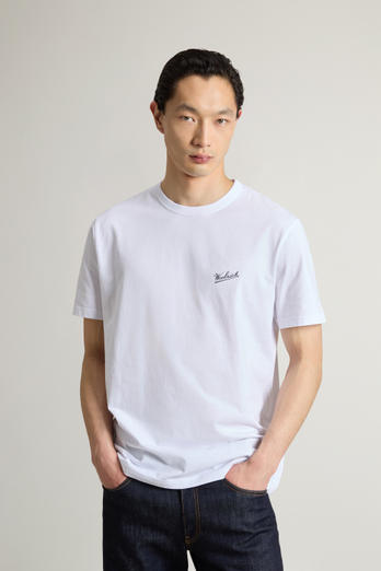 Pure Cotton T-Shirt with Logo White | Woolrich
